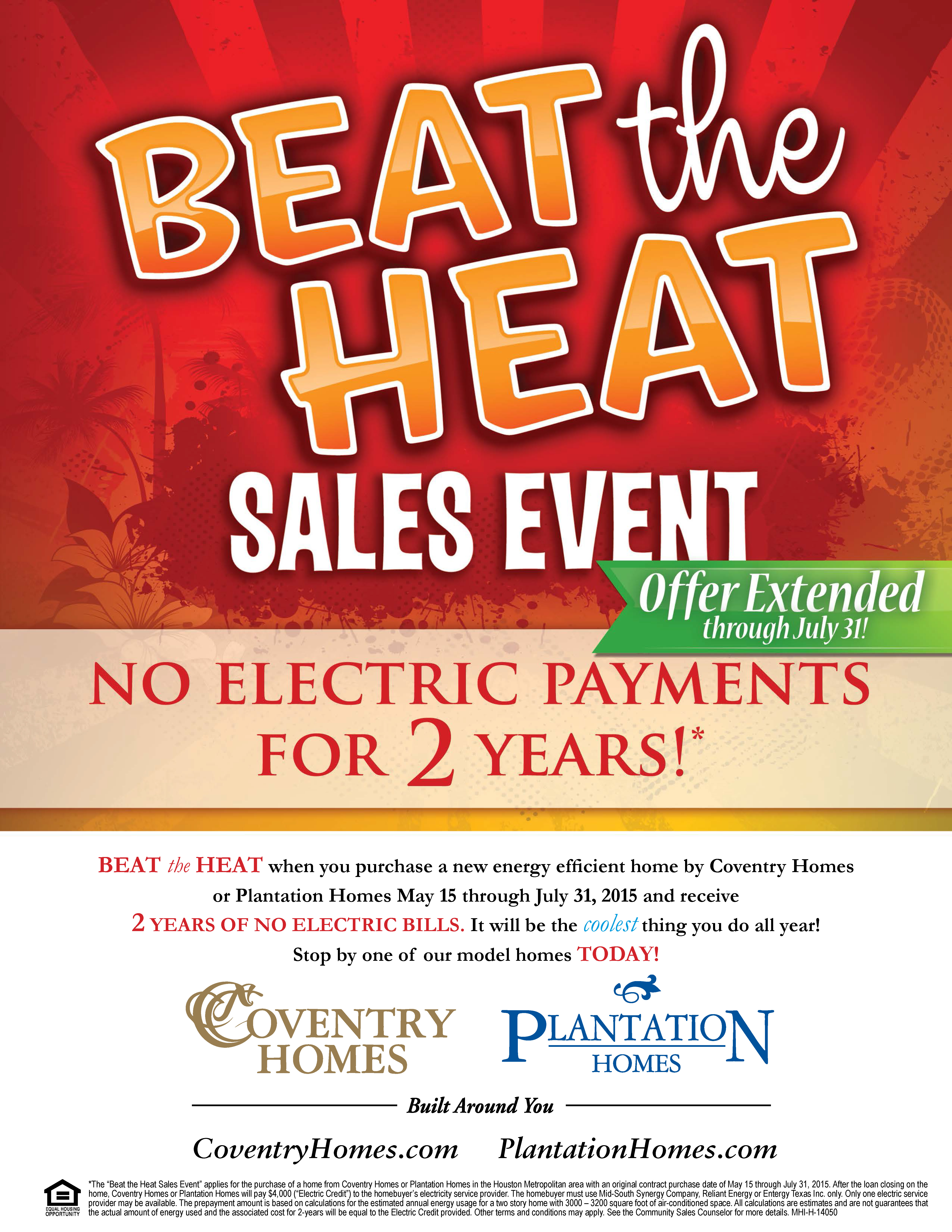 Beat the Heat Sales Event Plantation Homes