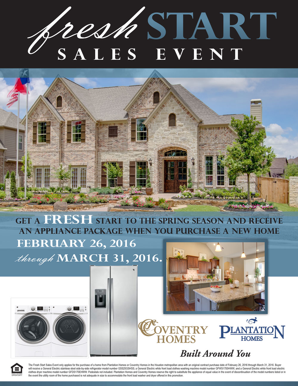 Plantation Homes' Fresh Start Sales Event Ends March 31, 2016